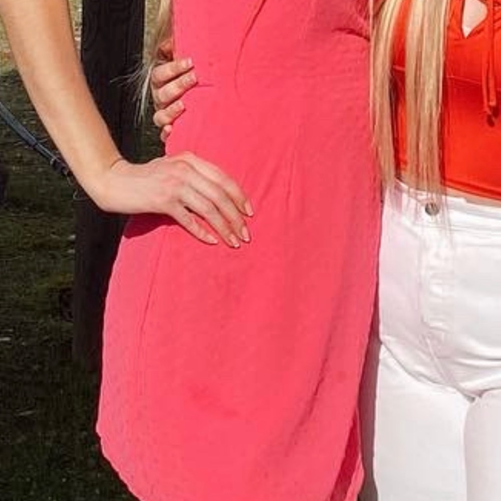 Vibrant Pink Sleeveless Dress Hearts